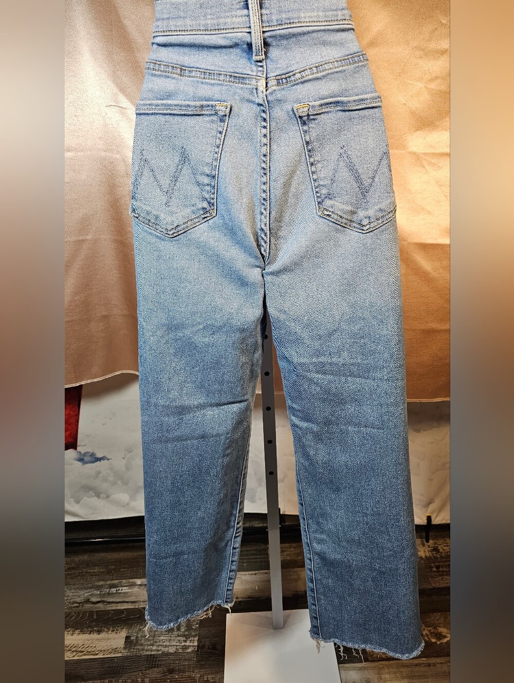MOTHER The Rambler Zip Ankle Jeans Size 26 High Rise Wide Straight Raw Hem - Picture 4 of 7